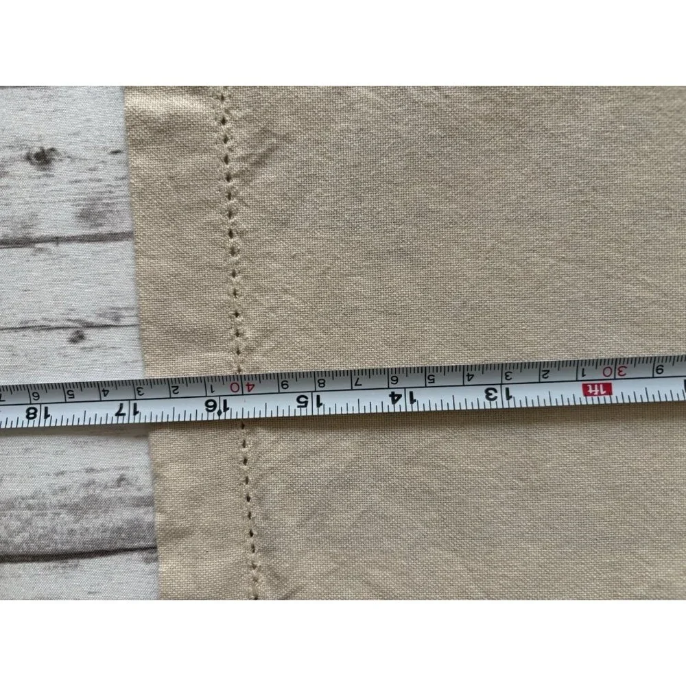 Set of 4 Pottery Barn 100% Linen Square Napkins Oatmeal Beige 18